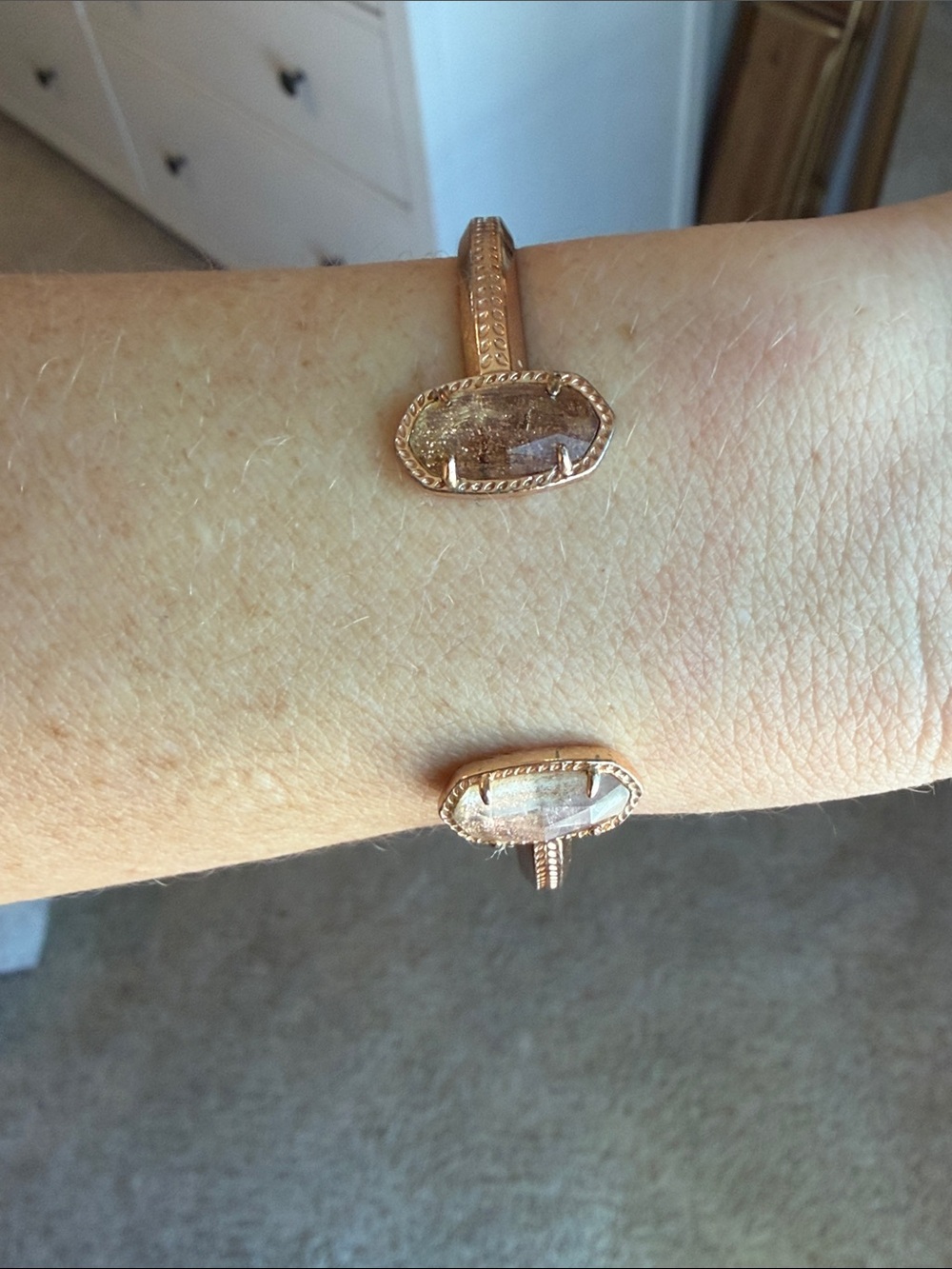 Kendra Scott Rose Gold Crystal Stone Cuff Bracelet - Picture 3 of 4